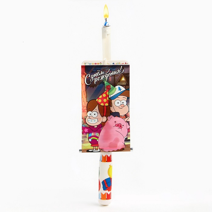 Свеча в торт сюрприз, с открыткой, Гравити Фолз 9837705