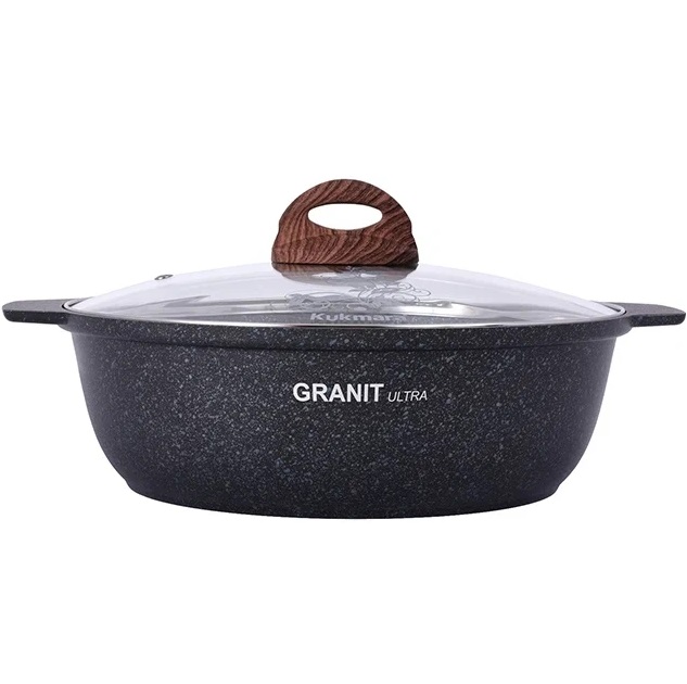 Кастрюля-жаровня 3л KUKMARA жгг31а, линия "Granit ultra" (blue)