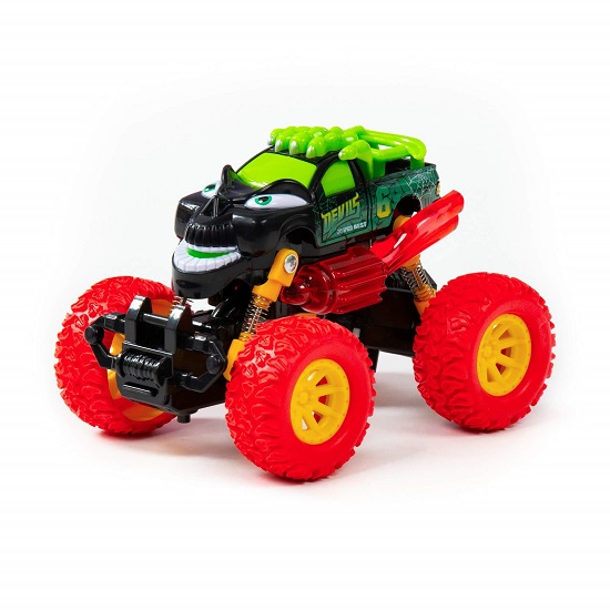 Автомобиль "Монстр РАЛЛИ" - "Демон",  инерционный (со светом и звуком) зелёный
