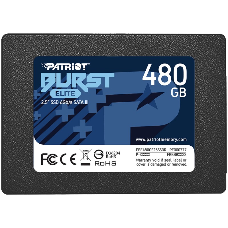 Накопитель SSD 2.5" 480Gb PATRIOT Burst Elite (PBE480GS25SSDR) SATA III