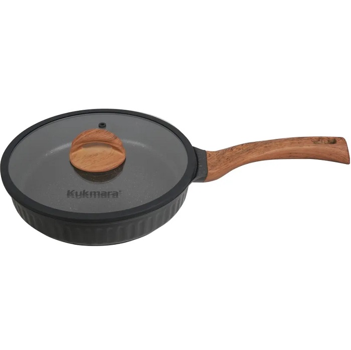 Сковорода 240см KUKMARA сср241а АП линия "Stella"(ristretto) , с ручкой,со стеклянной крышкой