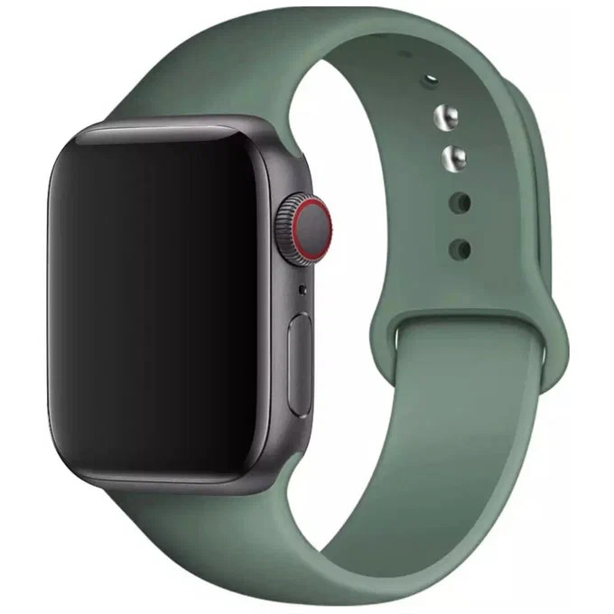Силиконовый ремешок NONAME для APPLE Watch 42/44/45/49mm, карбон, зелёный
