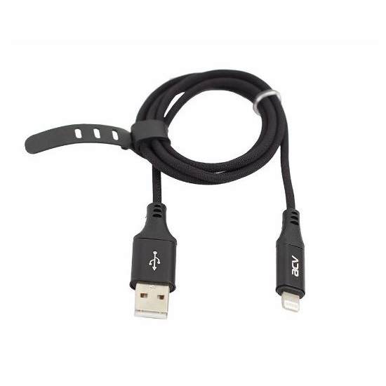 Кабель USB <--> Lightning  1.0м ACV USB-LD1BL Черный