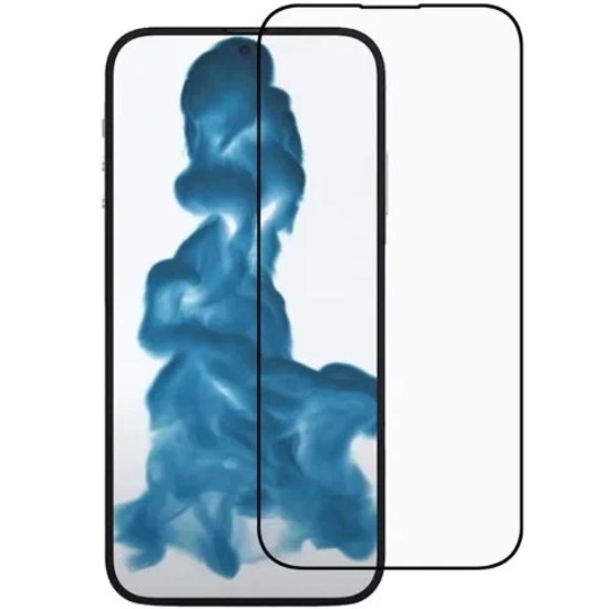 Противоударное стекло 2.5D XO для iPhone 14 Pro Max, silk print full, черный