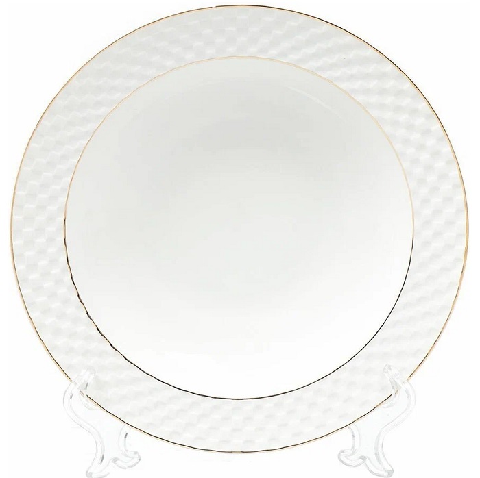 Тарелка суповая Daniks Кембридж, керамика, 22 см, круглая (304393)