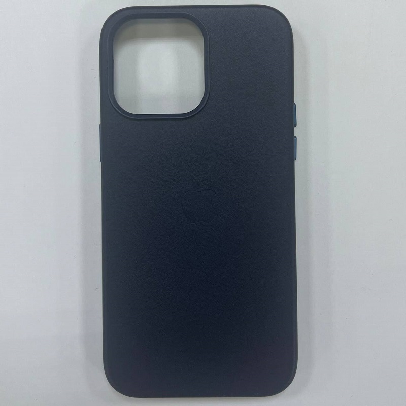 Задняя накладка LEATHER CASE для iPhone 14 Pro Max фиолетовый (с MagSafe)