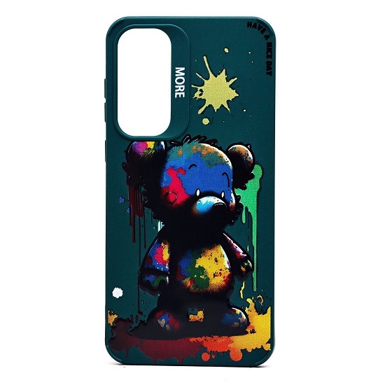 Задняя накладка SC335 для Samsung Galaxy A55  (медведь) (dark green) (232912)