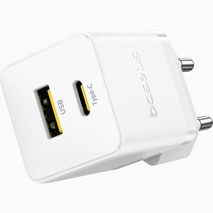 Сетевое ЗУ 1USB/1Type-C BASEUS Palm Fast Charging, 20W
