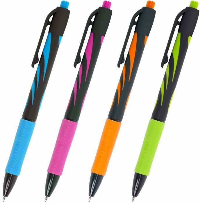 Ручка шариковая автоматическая BRAUBERG ULTRA-RT NEON, СИНЯЯ, 0,7мм, линия 0,35мм, 143932