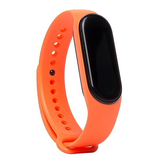 Силиконовый ремешок WB13 для Xiaomi Mi Band 7 (orange), на кнопке (регулируемый)