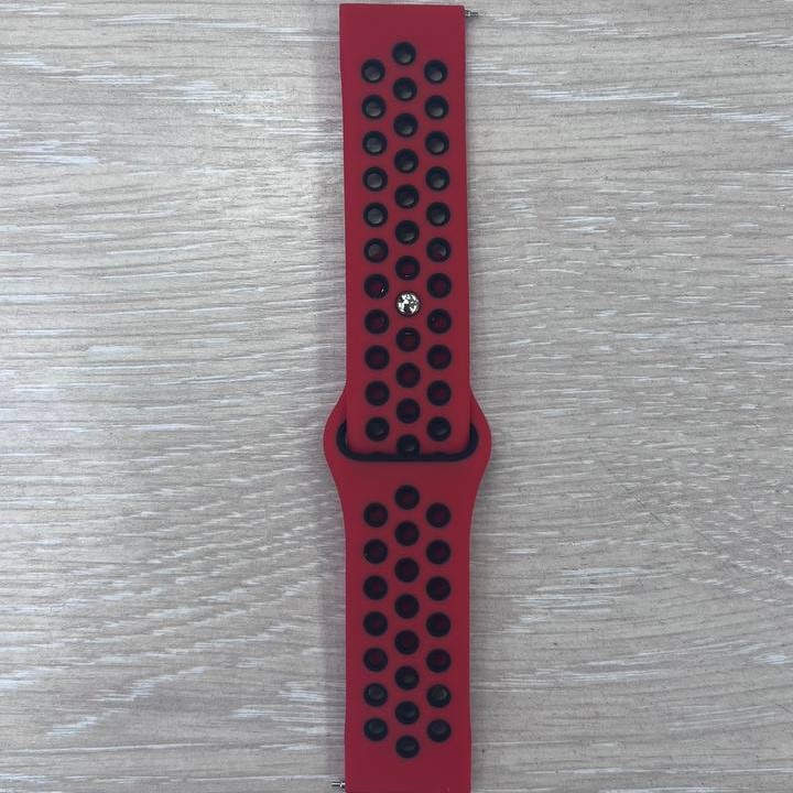 Универсальный силиконовый ремешок NIKE 20-22mm, красно-чёрный