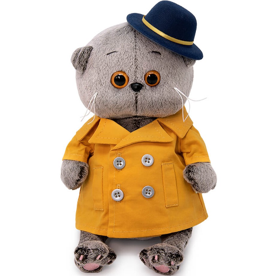 Мягкая игрушка Басик BABY в тренче и шляпке , 20см (BB-113)
