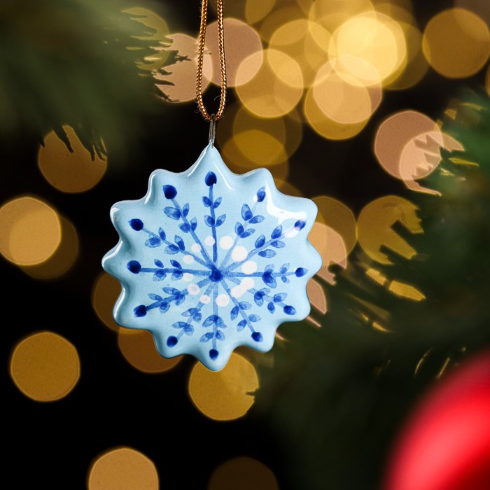 Сувенир "Снежинка", ярославская майолика 7446554