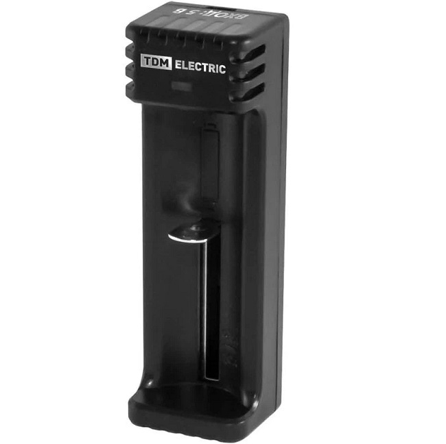 Зарядное устройство TDM ION1 (0.5/1A, 1 слот, 10440/18650/26650), USB,  (1/50)