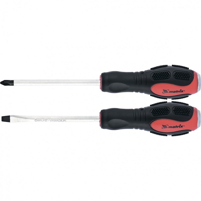 Набор отверток ударных, 2шт., MATRIX, PH + SL, CrV, 2к рукоятка// 19121