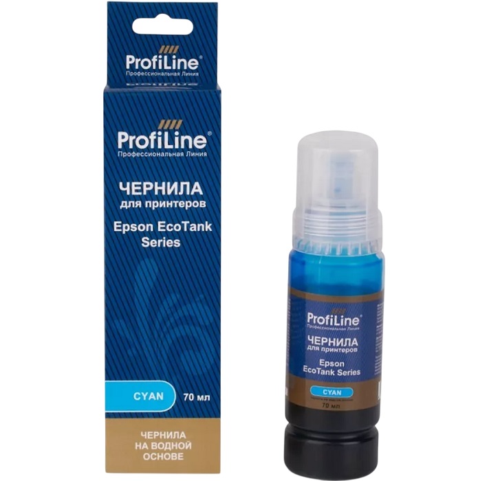 Чернила ProfiLine для принтеров Epson EcoTank 1810/2700/2710/2711/2712/2714/2715/2720/2726/2750/2810/2811/Cyan 70мл