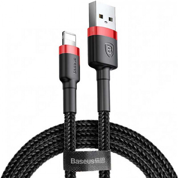 Кабель USB <--> Lightning 2.0м BASEUS Cafure черный с красным