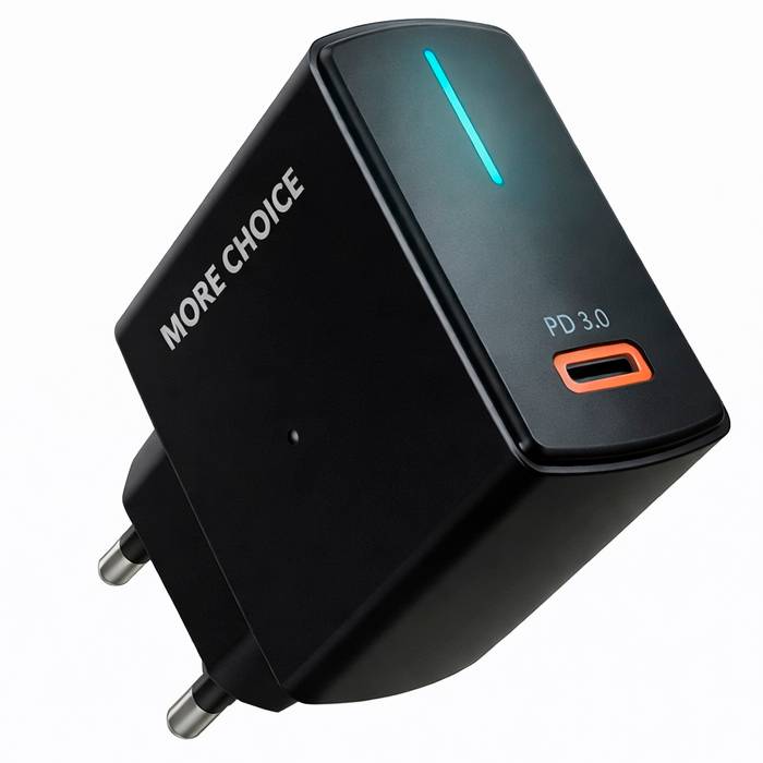 Сетевое ЗУ 1Type-C 3A MORE CHOICE NC60a Black, PD20W
