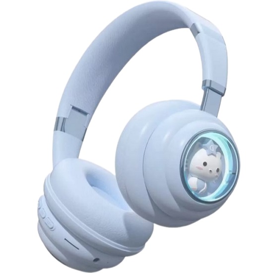 Наушники КОСМОКОТИК с подсветкой голубой