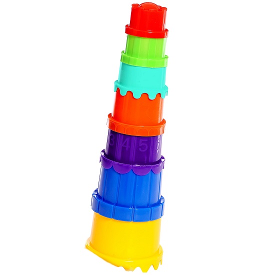 Пирамидка детская, стаканчики для песка, пластик, 32 см 10555356