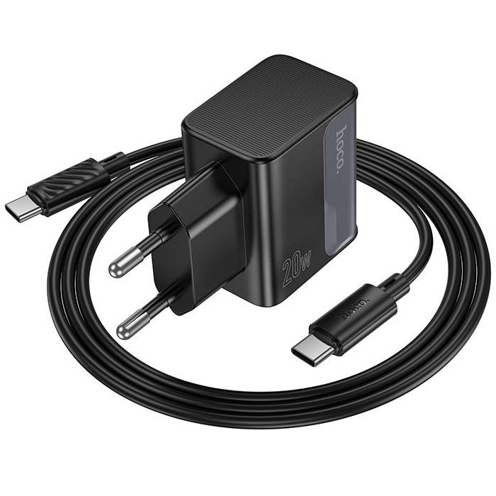 Сетевое ЗУ 1USB/1Type-C HOCO CS71A Star Speed Midnight black, Type-C-Type-C