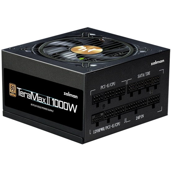 Блок питания 1000Вт Zalman TeraMax II, 80 PLUS Gold, 120мм, модульный, черный