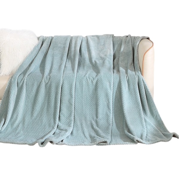 Плед 150*205 велсофт "Коса" ЭлитаЛюкс, бирюза