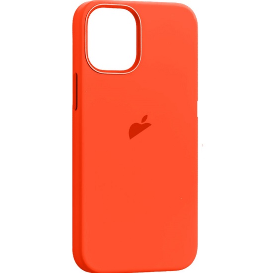 Задняя накладка Silicone Casе для iPhone 12 Pro Max Eletric Orange (MagSafe + анимация NFC) c LOGO
