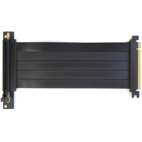 Райзер PCIE 4.0 x16  на шлейфе гибкий 20 см ( удлинитель видеокарты,  90 градусов), чёрный