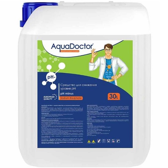 AquaDoctor PH Минус, 30л канистра, жидкость для понижения уровня рН воды