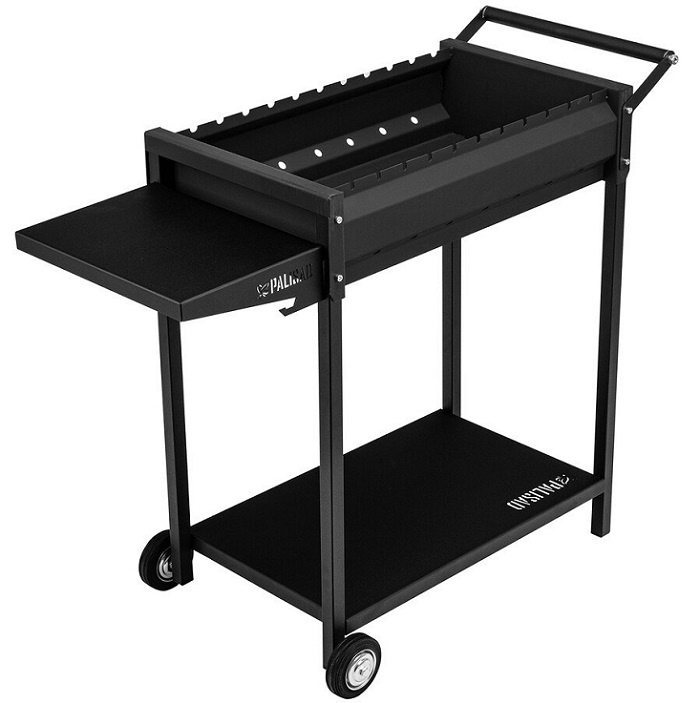 Мангал сварной на колесах, 662х390х152/805 мм, сталь 2 мм, кочерга в комплекте, Camping// Palisad 69669