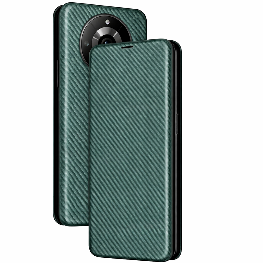 Чехол футляр-книга CHESS для Honor X9C _2025 зеленый, карбон