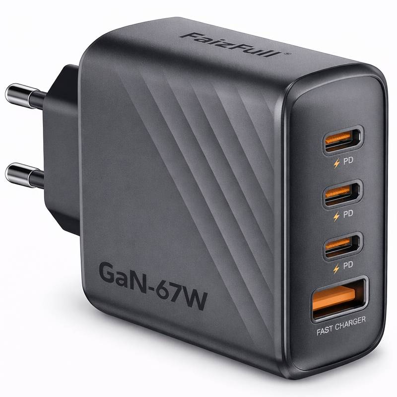 Сетевое ЗУ 1USB/3Type-C FaizFULL FC128 черный, 67W