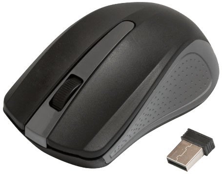 Мышь БП RITMIX RMW-555 чёрный/серый USB-Dongle