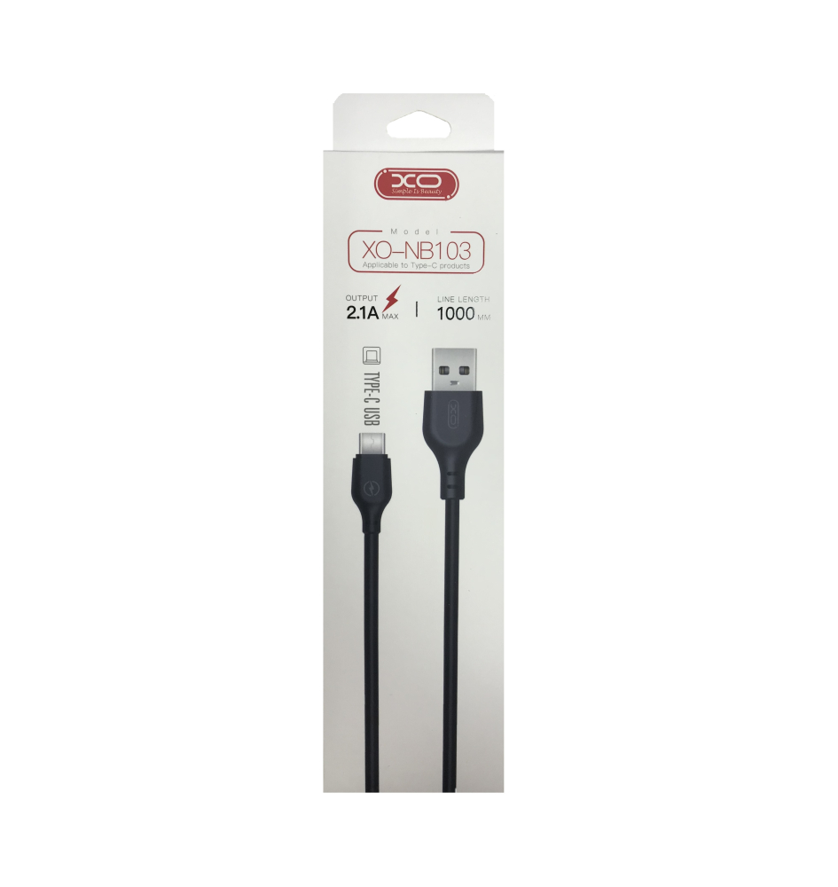 Кабель USB <--> Type-C 1.0м XO NB103 черный