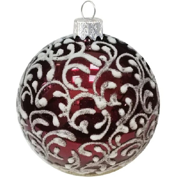 Шар "Вьюнок-веточка морозная" (светло-коричневый), 65мм, в подарочной упаковке КУ-65-18470/7