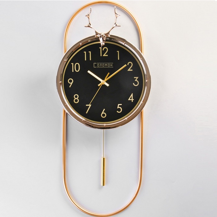 Часы настенные, серия: Интерьер, "Олень", с маятником, плавный ход, 69 х 30 см, d-26 см  7855089