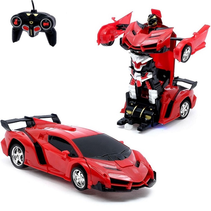 Робот радиоуправляемый «Ламбо», трансформируется с пульта, масштаб 1:18, цвет красный