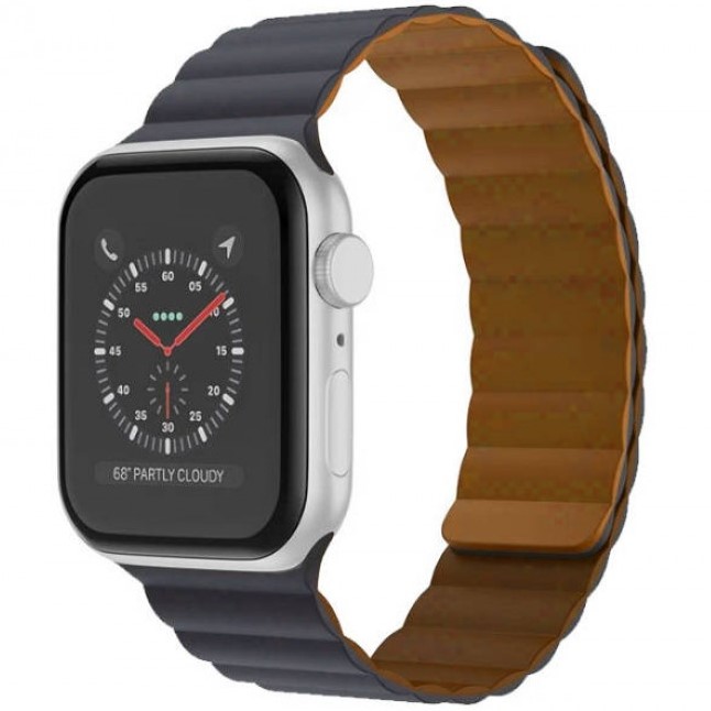 Силиконовый ремешок MUTURAL MOLAN для Apple Watch 38-41мм черно-оранжевый