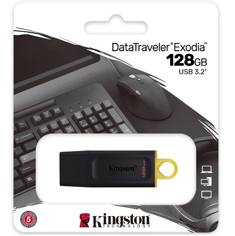 USB 128Gb Kingston DataTraveler Exodia чёрный/жёлтый