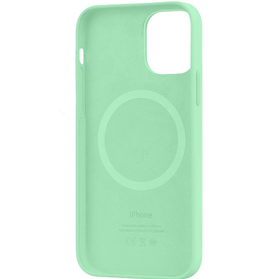 Задняя накладка Silicone Casе для iPhone 12 Pro Max Pistachio (MagSafe + анимация NFC) c LOGO