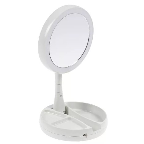 Зеркало для макияжа с подсветкой LuazON KZ-09, увеличение х10, белый