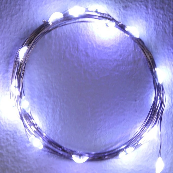 Гирлянда "Нить - Роса" 2 м, свечение белое, 3 режима, AG13х3, IP20