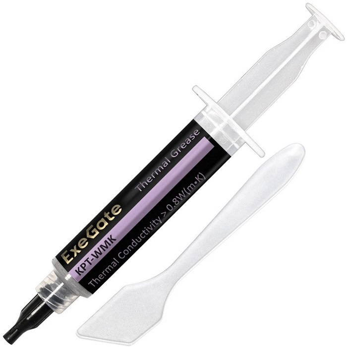 Термопаста ExeGate KPT-WMK (0,8 Вт/(м•К), 8г, шприц с лопаткой)
