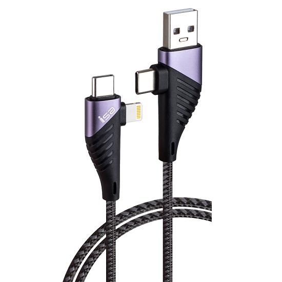 Кабель USB/Type-C <--> Type-C /Lightning 1.2м ISA U95 Freeway