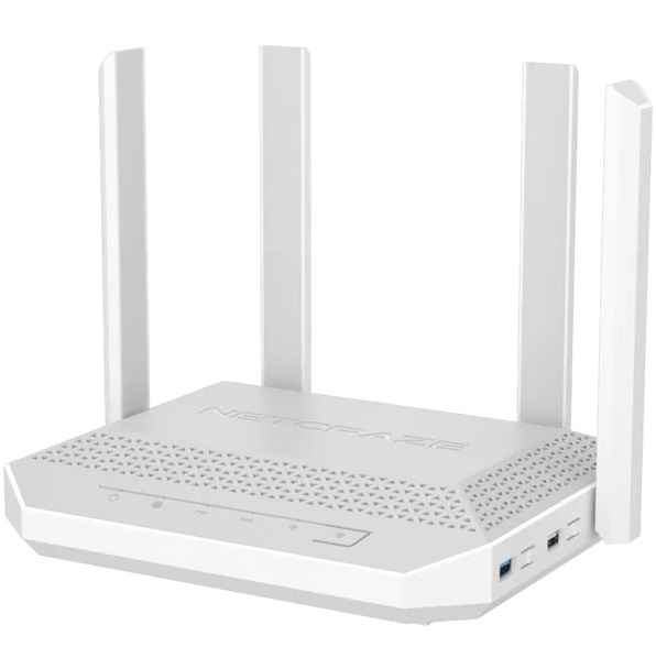 Роутер WiFi Netcraze Giga (NC-1012) с Mesh Wi-Fi 6 AX3000, Smart-коммутатором 1×2.5G/SFP и 4×1G, многофункциональными портами USB 