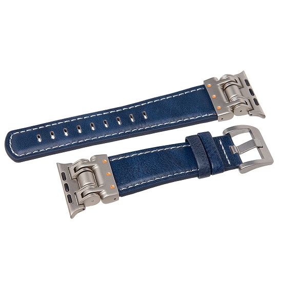 Кожаный ремешок ApW40 для Apple Watch 42/44/45/49 mm (dark blue)