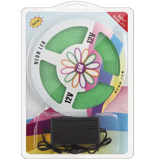 Лента светодиодная 5м гибкая неоновая зеленый