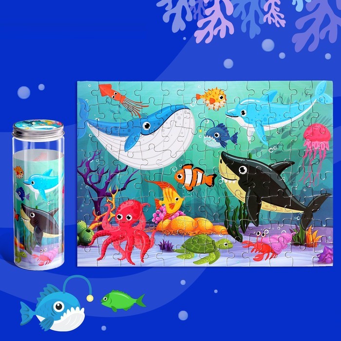 Пазл в тубусе «Подводный мир», 96 деталей