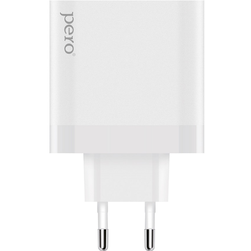 Сетевое ЗУ 1USB/1Type-C PERO TC15 белый, QC3.0, PD, 65W